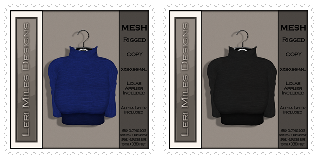 LMD Ad MP Crop Sweater Azure-Black