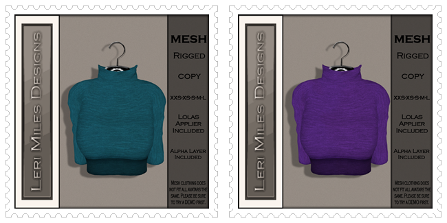 LMD Ad MP Crop Sweater Teal-Violet